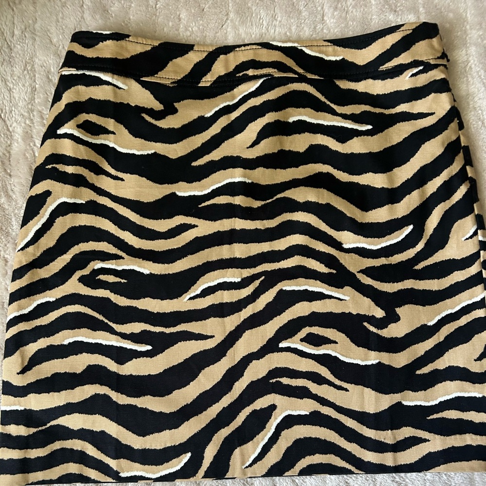 Talbots Mini A-Line Skirt Black and Tan Night Out